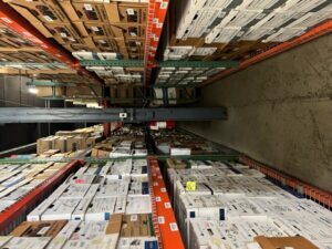 UMC Moving team organizing boxes for record retention during a commercial move
